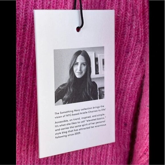 Something navy wool blend pink sweater size small - Picture 6 of 11